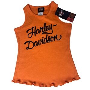 Girls 2T Harley Davidson Shirt Tank Top Orange New With Tags